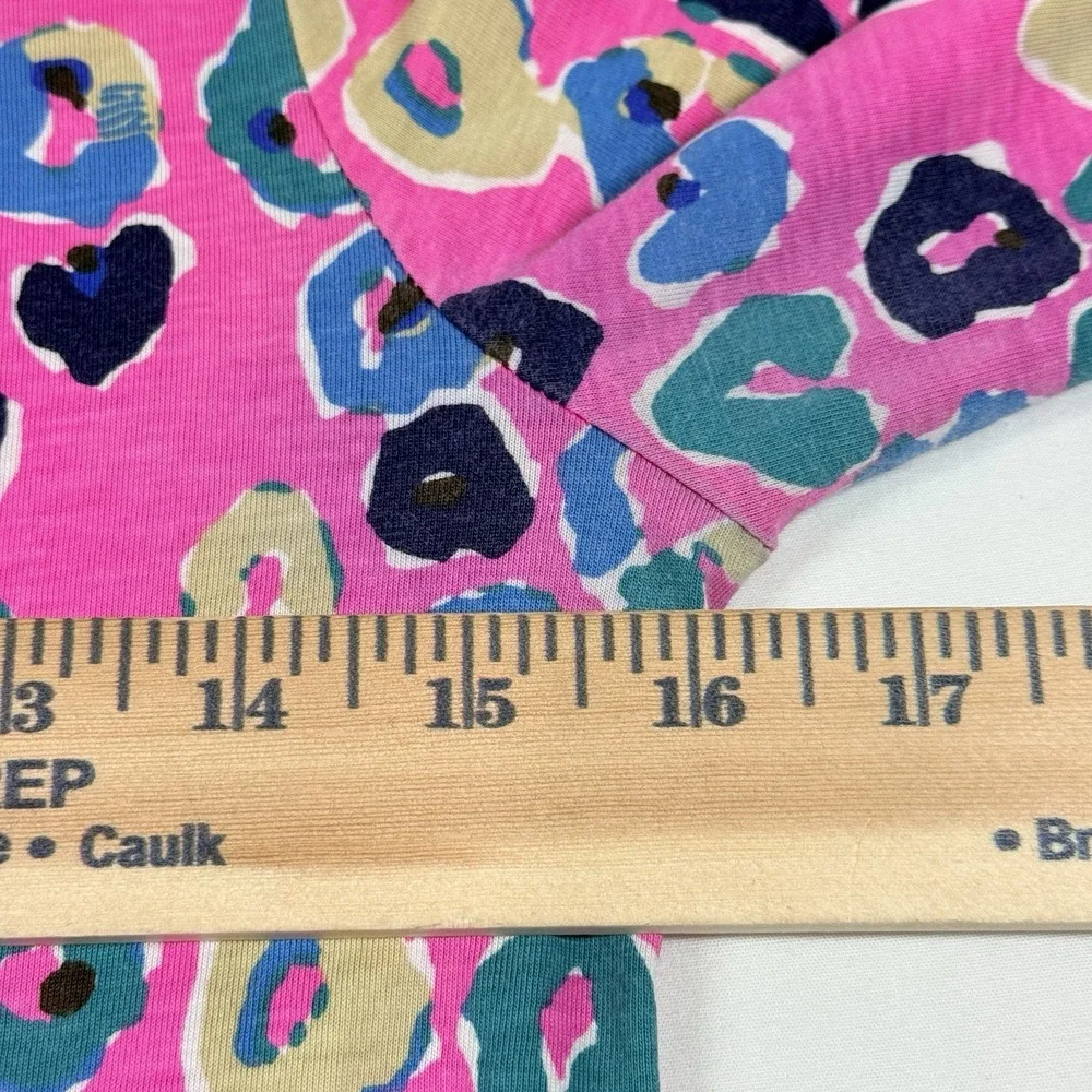 Lilly Pulitzer Corine Dress‎ Small Paws Off Pink Leopard Print Small 3/4 Sleeve